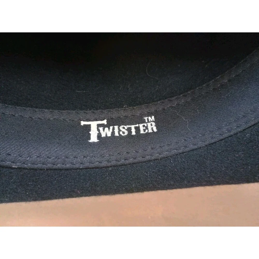 Twister Dakota 100% Wool Size Large Cowboy Hat Western Wear Black Rancher Felt